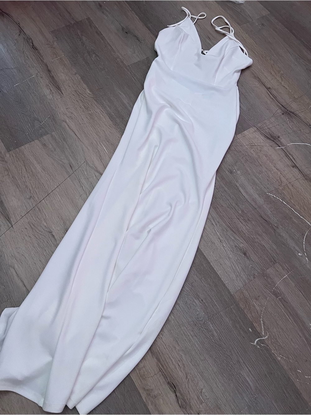 Elegant White Spaghetti Strap Slip Dress